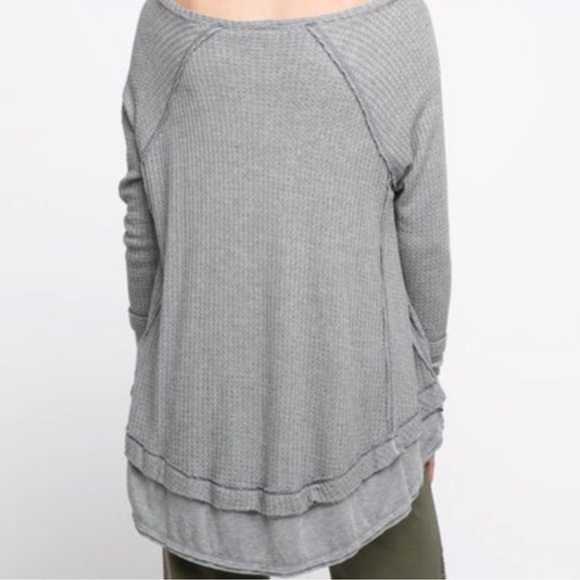 FREE PEOPLE •We the Free •Laguna Thermal Top Gray •NWT• XS - Picture 5 of 8